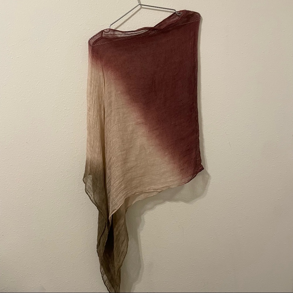 Hand-dyed Ombre Drape Summer Poncho, Size M-L